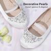 imageDREAM PAIRS Girls Ballet Flats Flower Shoes Mary Jane Ballerina Flat Dress Shoes for DailyWeddingPartyWhite