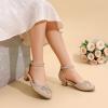 imageDREAM PAIRS Girls Dress Shoes Closed Toe Low Heels Ankle Strap Pumps for Toddler Little Big Kid Flower Party Wedding PrincessGoldglitter