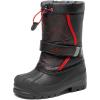 imageDREAM PAIRS Boys ampamp Girls Mid Calf WaterResistant Winter Snow Boots for ToddlerLittleBig KidBlackRed