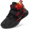 imageDREAM PAIRS Kids Basketball Shoes Boys Girls Lowtop Sneakers Durable Sports Shoes Laceup Breathable School Trainers for Little Big Kids YouthBlackRed