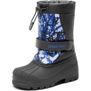imageDREAM PAIRS Boys ampamp Girls Mid Calf WaterResistant Winter Snow Boots for ToddlerLittleBig KidNavy