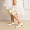 imageDREAM PAIRS Girls Dress Shoes Low Heels for Little Big Girl Mary Jane Shoes with Pearl Rhinestones Flower Girl Pumps Princess Wedding PartyWhitepat