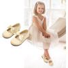 imageDREAM PAIRS Girls Dress Shoes Mary Jane Flower Girl Bow Ballet Flats for Wedding Party ToddlerLittle KidGold