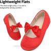 imageDREAM PAIRS Girls Dress Shoes Mary Jane Flower Girl Bow Ballet Flats for Wedding Party ToddlerLittle KidRed