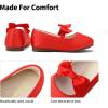 imageDREAM PAIRS Girls Dress Shoes Mary Jane Flower Girl Bow Ballet Flats for Wedding Party ToddlerLittle KidRed