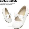 imageDREAM PAIRS Girls Dress Shoes Mary Jane Flower Girl Bow Ballet Flats for Wedding Party ToddlerLittle KidWhite
