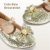 imageDREAM PAIRS Girls Dress Shoes Princess Shoes for Toddler Little Girl Mary Jane Low Heels Glitter Flower Party Wedding FootwearGold