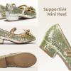 imageDREAM PAIRS Girls Dress Shoes Princess Shoes for Toddler Little Girl Mary Jane Low Heels Glitter Flower Party Wedding FootwearGold
