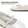 imageDREAM PAIRS Girls Mary Jane Dress Shoes Ballerina Flats for Wedding Party ToddlerLittle KidBig KidIvoryt