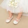 imageDREAM PAIRS Girls Mary Jane Dress Shoes Ballerina Flats for Wedding Party ToddlerLittle KidBig KidIvoryt