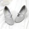 imageDREAM PAIRS Girls Mary Jane Dress Shoes Ballerina Flats for Wedding Party ToddlerLittle KidBig KidSilverGlitter