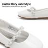 imageDREAM PAIRS Girls Mary Jane Dress Shoes Ballerina Flats for Wedding Party ToddlerLittle KidBig KidWhitePatt