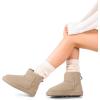 imageDREAM PAIRS Snow Boots for Women Genuine Suede Faux Fur Lining Water Resistant AntiSlip Warm Winter Booties Slip On Memory Foam Comfort Ankle Boots FuzzyClassic Low BootsSand