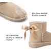 imageDREAM PAIRS Snow Boots for Women Genuine Suede Faux Fur Lining Water Resistant AntiSlip Warm Winter Booties Slip On Memory Foam Comfort Ankle Boots FuzzyClassic Low BootsSand