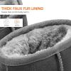 imageDREAM PAIRS Snow Boots for Women Genuine Suede Faux Fur Lining Water Resistant AntiSlip Warm Winter Booties Slip On Memory Foam Comfort Ankle Boots FuzzyClassic Low BootsGrey