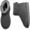 imageDREAM PAIRS Snow Boots for Women Genuine Suede Faux Fur Lining Water Resistant AntiSlip Warm Winter Booties Slip On Memory Foam Comfort Ankle Boots FuzzyClassic Low BootsGrey