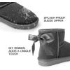 imageDREAM PAIRS Snow Boots for Women Genuine Suede Faux Fur Lining Water Resistant AntiSlip Warm Winter Booties Slip On Memory Foam Comfort Ankle Boots FuzzyClassic Low BootsGrey