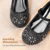imageDREAM PAIRS Toddler Girls Dress Shoes Mary Jane Rhinestone Ballerina Flat for Party Birthday Performance WeddingBlack