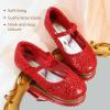 imageDREAM PAIRS Toddler Girls Dress Shoes Mary Jane Rhinestone Ballerina Flat for Party Birthday Performance WeddingRed