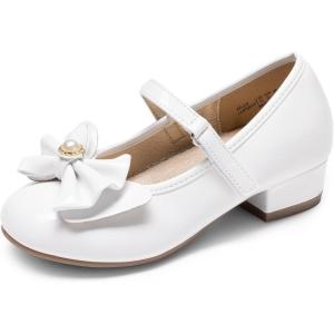 imageDREAM PAIRS Girls Dress Shoes Princess Shoes for Toddler Little Girl Mary Jane Low Heels Glitter Flower Party Wedding FootwearWhite