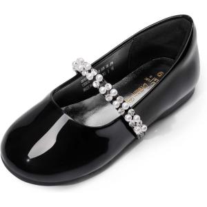 imageDREAM PAIRS Girls Mary Jane Dress Shoes Ballerina Flats for Wedding Party ToddlerLittle KidBig KidBlackPatt