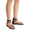 imageDREAM PAIRS Womens Ankle Strap Flat Sandals Summer Dressy Strappy Gladiator Rhinestones SandalsBlack