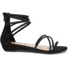imageDREAM PAIRS Womens Ankle Strap Flat Sandals Summer Dressy Strappy Gladiator Rhinestones SandalsBlack