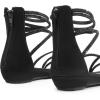 imageDREAM PAIRS Womens Ankle Strap Flat Sandals Summer Dressy Strappy Gladiator Rhinestones SandalsBlack