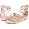imageDREAM PAIRS Womens Ankle Strap Flat Sandals Summer Dressy Strappy Gladiator Rhinestones SandalsChampagne