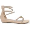 imageDREAM PAIRS Womens Ankle Strap Flat Sandals Summer Dressy Strappy Gladiator Rhinestones SandalsNude