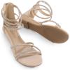 imageDREAM PAIRS Womens Ankle Strap Flat Sandals Summer Dressy Strappy Gladiator Rhinestones SandalsNude