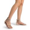 imageDREAM PAIRS Womens Ankle Strap Flat Sandals Summer Dressy Strappy Gladiator Rhinestones SandalsNude