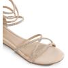 imageDREAM PAIRS Womens Ankle Strap Flat Sandals Summer Dressy Strappy Gladiator Rhinestones SandalsNude