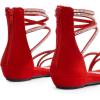 imageDREAM PAIRS Womens Ankle Strap Flat Sandals Summer Dressy Strappy Gladiator Rhinestones SandalsRed