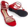 imageDREAM PAIRS Womens Ankle Strap Flat Sandals Summer Dressy Strappy Gladiator Rhinestones SandalsRed