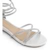 imageDREAM PAIRS Womens Ankle Strap Flat Sandals Summer Dressy Strappy Gladiator Rhinestones SandalsSilver