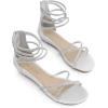 imageDREAM PAIRS Womens Ankle Strap Flat Sandals Summer Dressy Strappy Gladiator Rhinestones SandalsSilver
