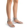 imageDREAM PAIRS Womens Ankle Strap Flat Sandals Summer Dressy Strappy Gladiator Rhinestones SandalsSilver