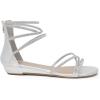 imageDREAM PAIRS Womens Ankle Strap Flat Sandals Summer Dressy Strappy Gladiator Rhinestones SandalsSilver