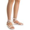 imageDREAM PAIRS Womens Ankle Strap Flat Sandals Summer Dressy Strappy Gladiator Rhinestones SandalsWhitePu