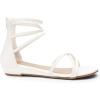 imageDREAM PAIRS Womens Ankle Strap Flat Sandals Summer Dressy Strappy Gladiator Rhinestones SandalsWhitePu