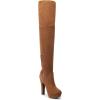 imageDREAM PAIRS Womens HIGHPLAT Black Chunky Thigh High Over The Knee High Heel BootsBrown