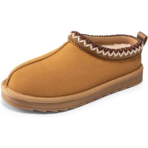 imageDREAM PAIRS Girls Boys Slippers Kids House Fuzzy Indoor Outdoor FuzzyEasy Kids Slipon Slipper for Little Kid Big KidBrown