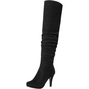 imageDREAM PAIRS Womens HIGHPLAT Black Chunky Thigh High Over The Knee High Heel BootsBlack Nubucksarahhi