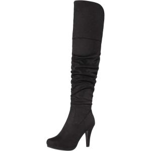imageDREAM PAIRS Womens HIGHPLAT Black Chunky Thigh High Over The Knee High Heel BootsBlacksarahhi