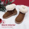 imageDREAM PAIRS Girls Boys Boots Kids Faux Fur Lined Winter Snow FuzzyClassic Kids Mid BootChestnut