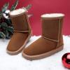 imageDREAM PAIRS Girls Boys Boots Kids Faux Fur Lined Winter Snow FuzzyClassic Kids Mid BootChestnut