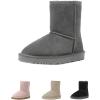 imageDREAM PAIRS Girls Boys Boots Kids Faux Fur Lined Winter Snow FuzzyClassic Kids Mid BootGrey