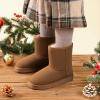 imageDREAM PAIRS Girls Boys Boots Kids Faux Fur Lined Winter Snow FuzzyClassic Kids Mid BootLight Brown
