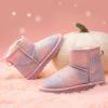 imageDREAM PAIRS Girls Boys Boots Kids Winter Ankle Faux Fur Lined Snow Shoes FuzzyClassic Kids Low Boot for ToddlerLittle KidBig KidPinkRainbow